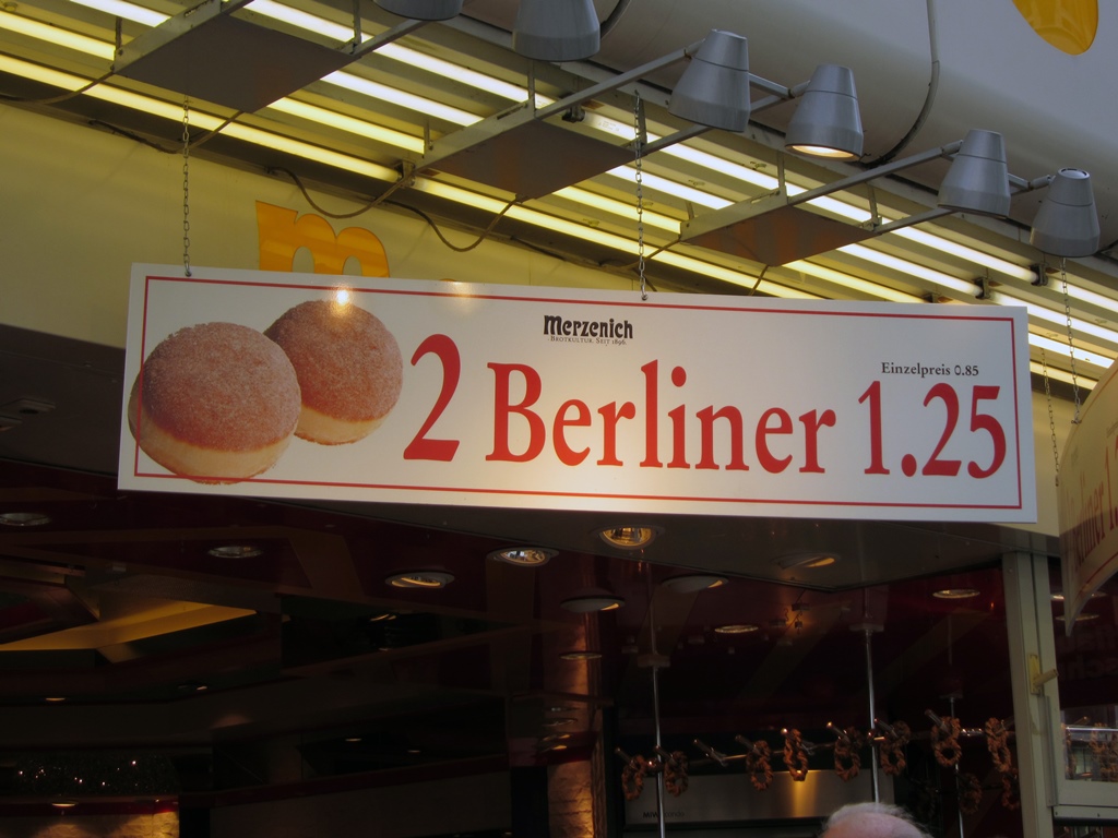 Sign Advertising Berliner Pastries